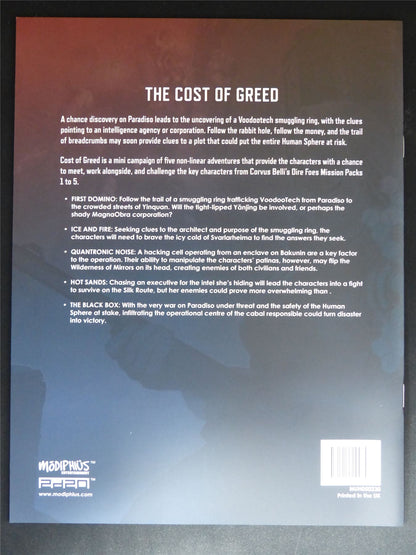 Infinity: Cost of Greed - 2D20 Roleplay Softback #47V