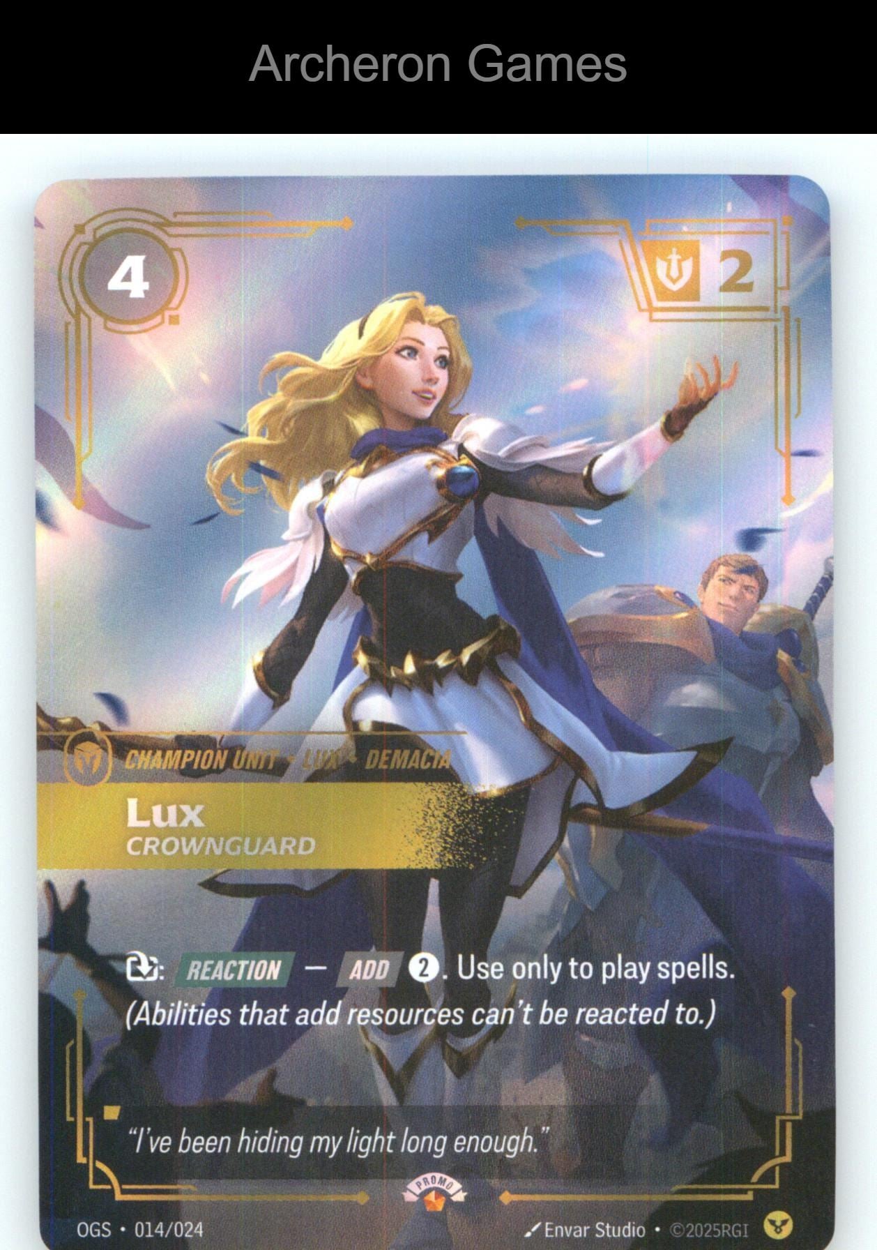 Lux - Crownguard OGS 014/024 Epic Origins: Proving Grounds Riftbound Card