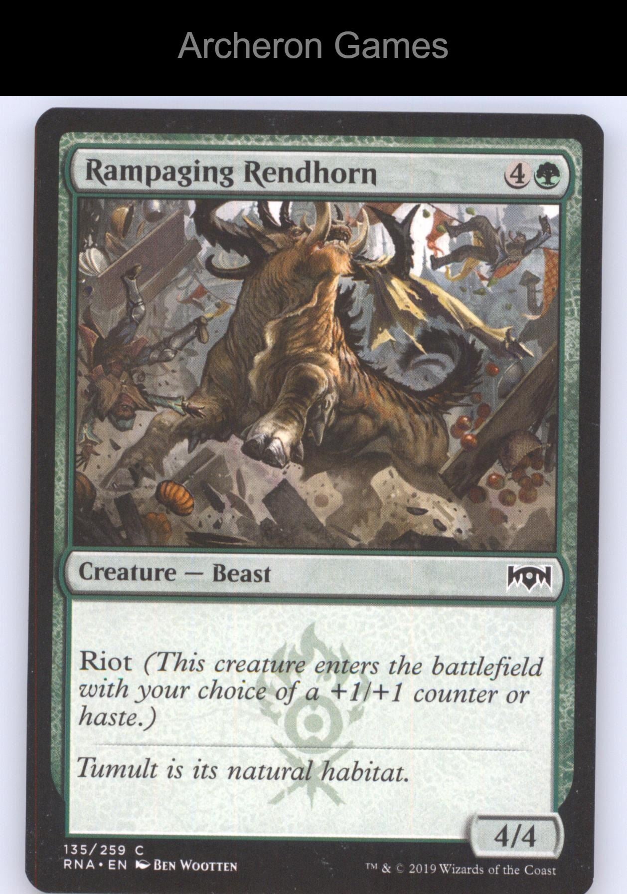 Rampaging Rendhorn 135 C MTG Card Ravnica Allegiance
