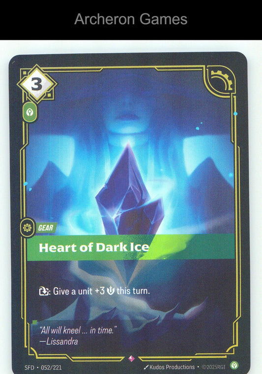 Heart of Dark Ice SFD 052/221 R Spiritforged Riftbound Card Foil