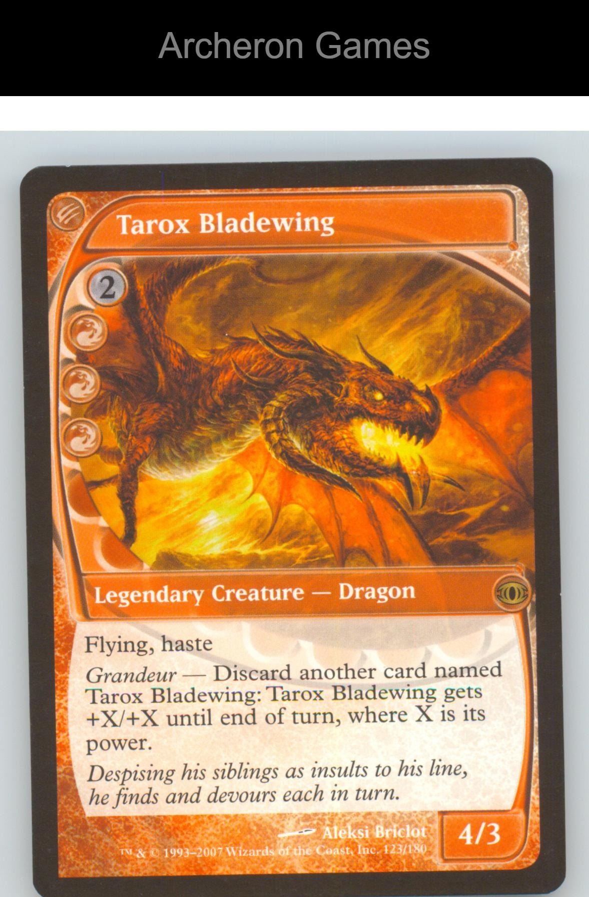 Tarox Bladewing FUT 123 R MTG Card NM/EX+