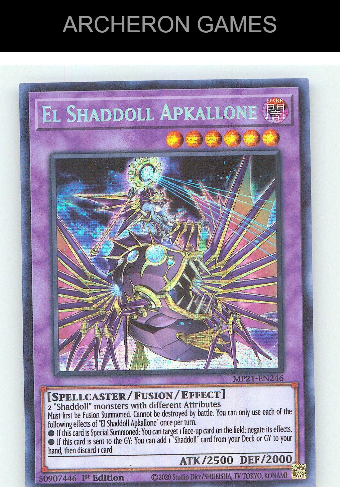El Shaddoll Apkallone Prismatic Secret Rare YUGIOH Card 1st Edition