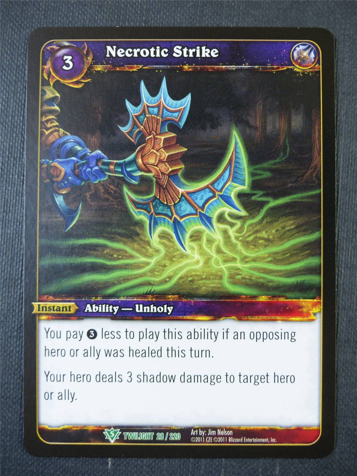 Necrotic Strike 28/220 - WoW Card #14H