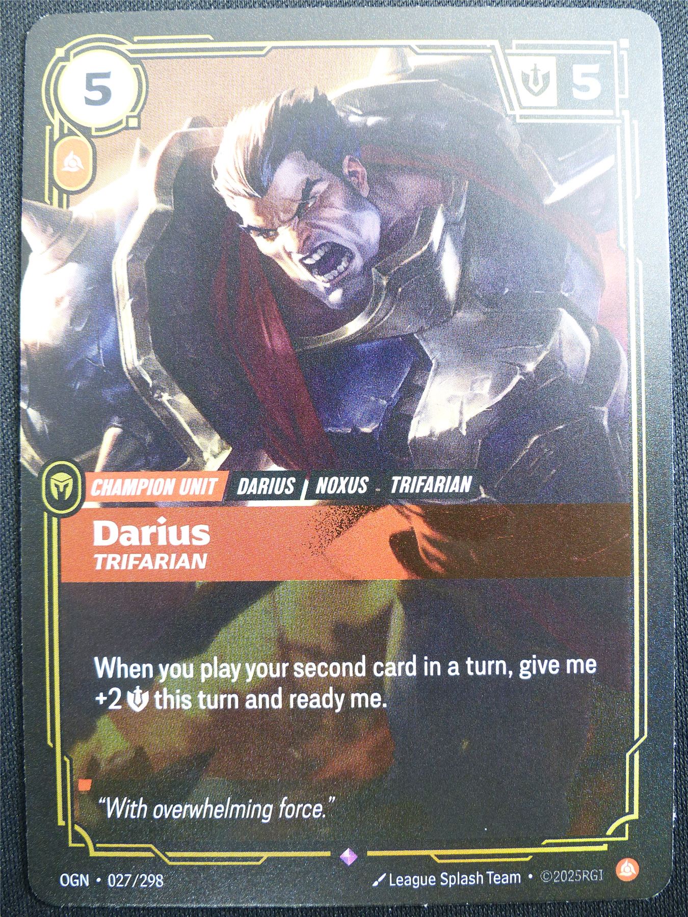 Darius Trifarian 027/298 Rare Foil - OGN - Riftbound Card #2DN
