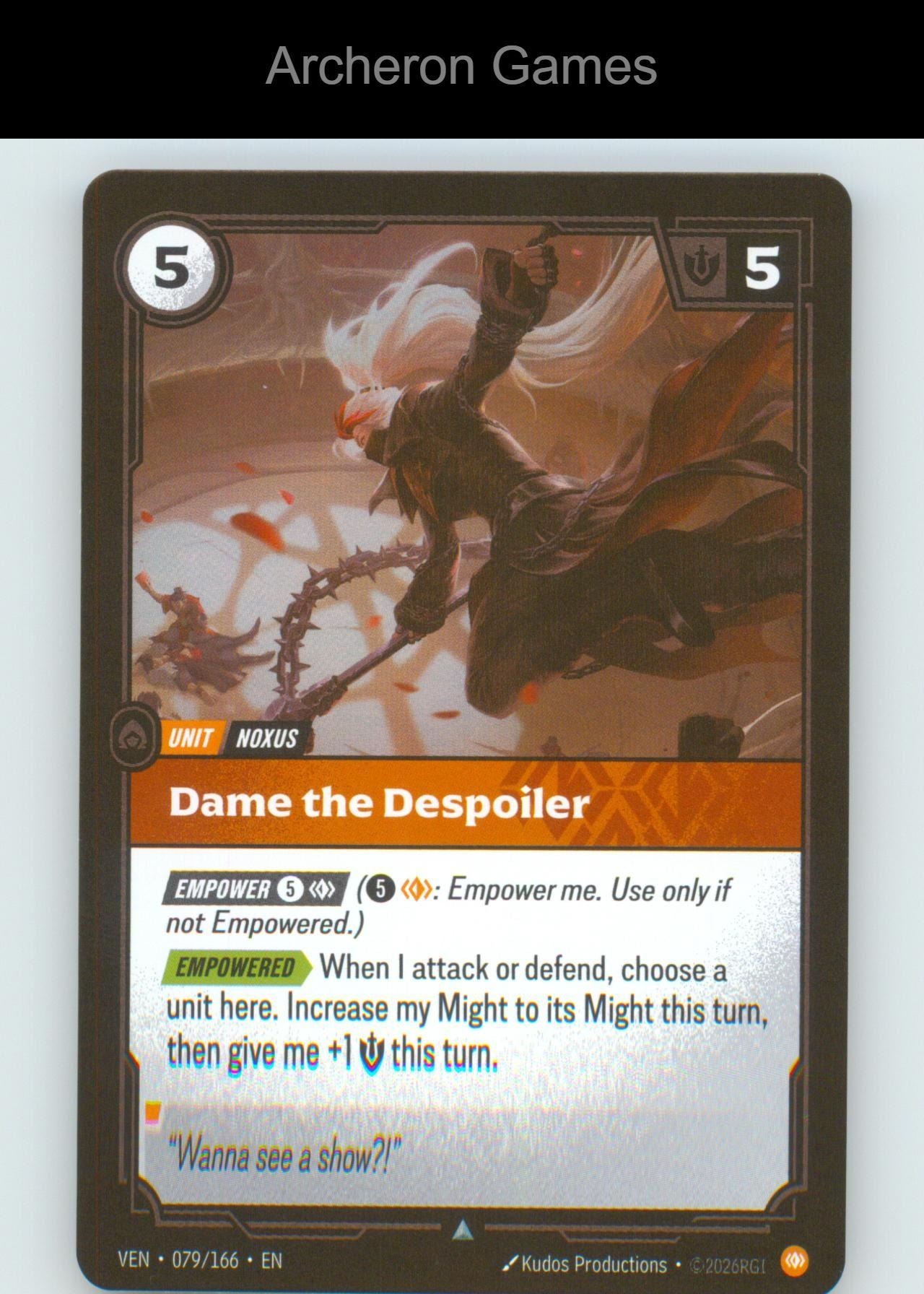 Dame the Despoiler VEN 079/166 UC Vendetta Riftbound Card Foil
