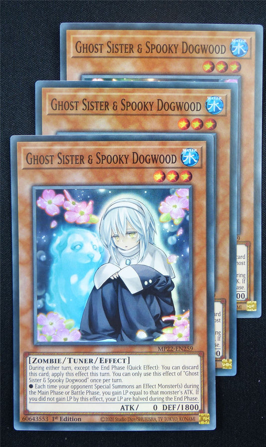 Ghost Sister & Spooky Dogwood MP22 Super Rare x3 - 1st ed Yugioh Card #1ZI