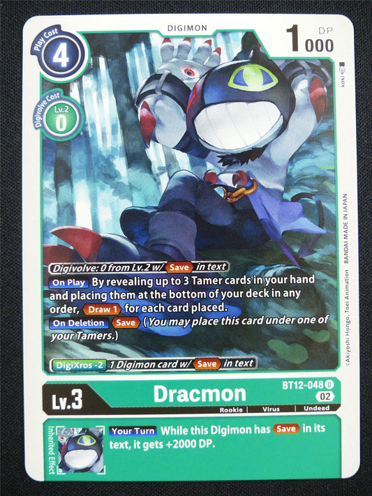 Dracmon BT12-048 U - Digimon Card #LT
