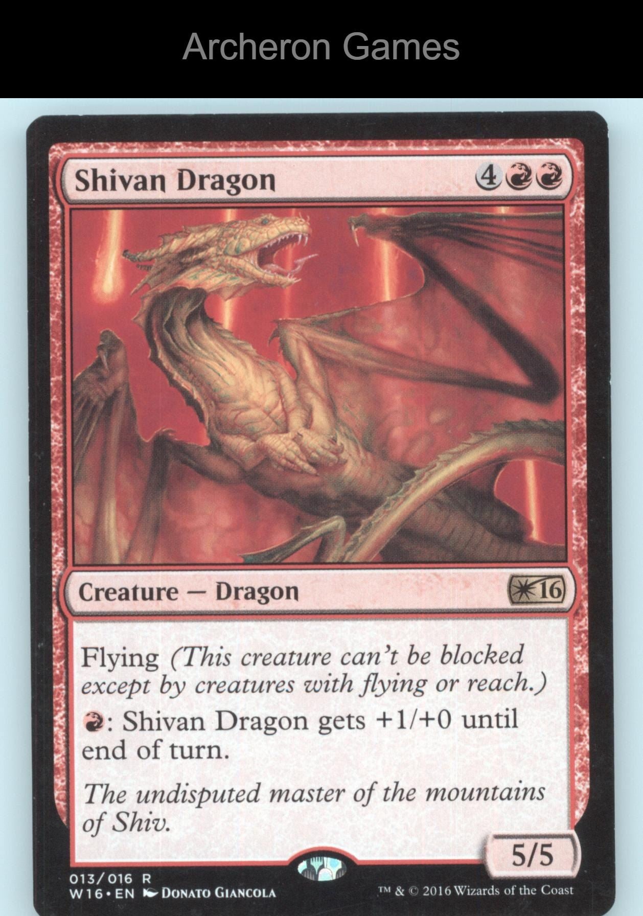 Shivan Dragon 13 R MTG Card Welcome Deck 2016