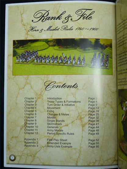 Rank & File Horses & Musket Rules 1740-1900 Miniatures Rulebook #2RX