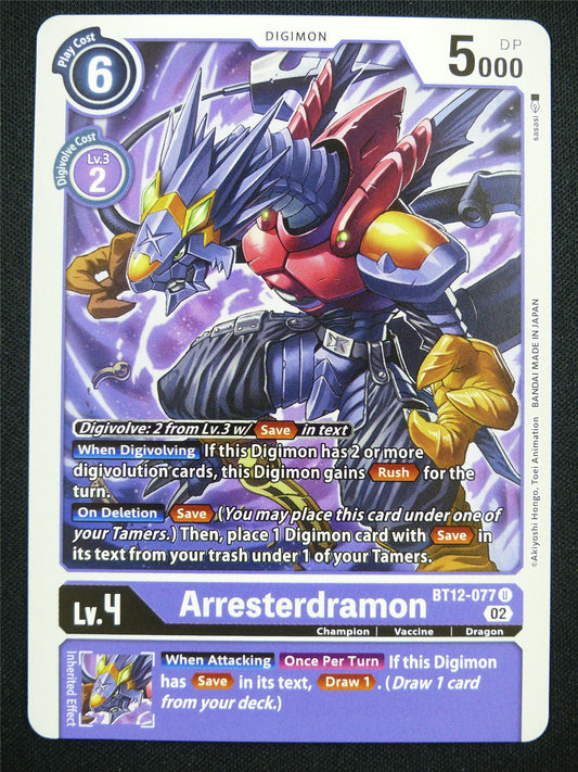 Arresterdramon BT12-077 U - Digimon Card #LE