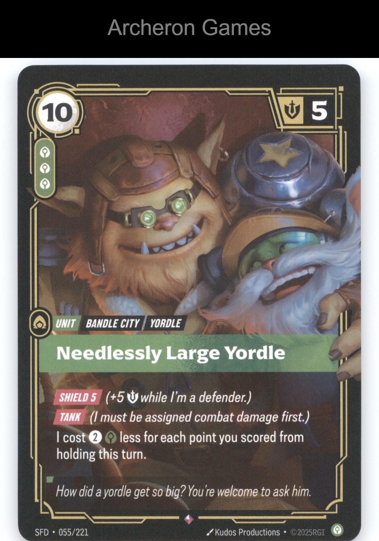 Needlessly Large Yordle SFD 055/221 R  Card Spiritforged