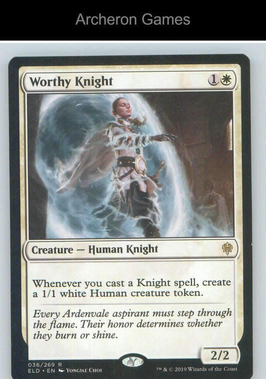 Worthy Knight ELD 36 R MTG Card NM/EX+