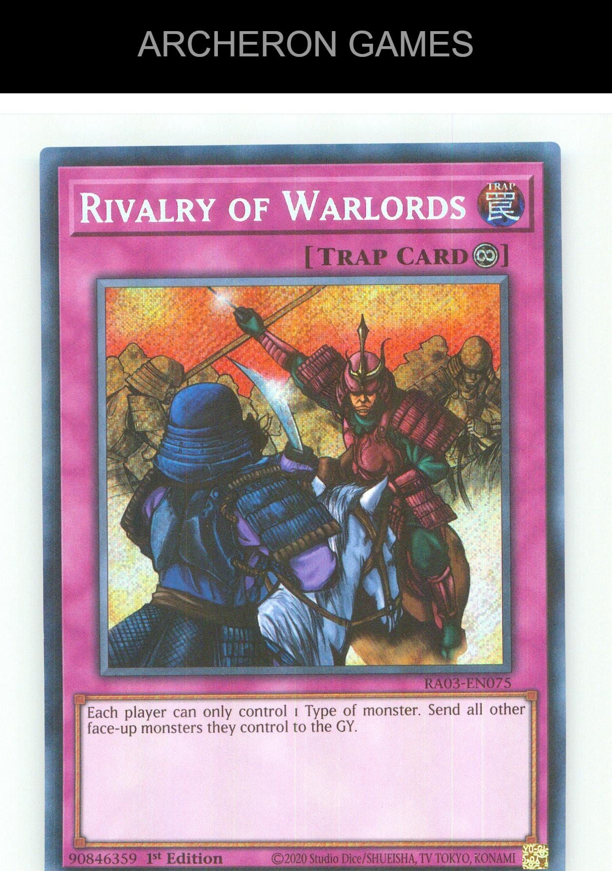 Rivalry of Warlords (Secret Rare) SEC YUGIOH Card 1st Edition