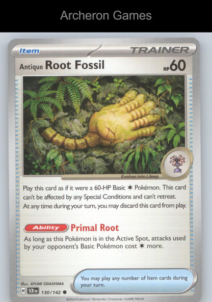 Pokemon Card Antique Root Fossil SCR 130/142 C Stellar Crown