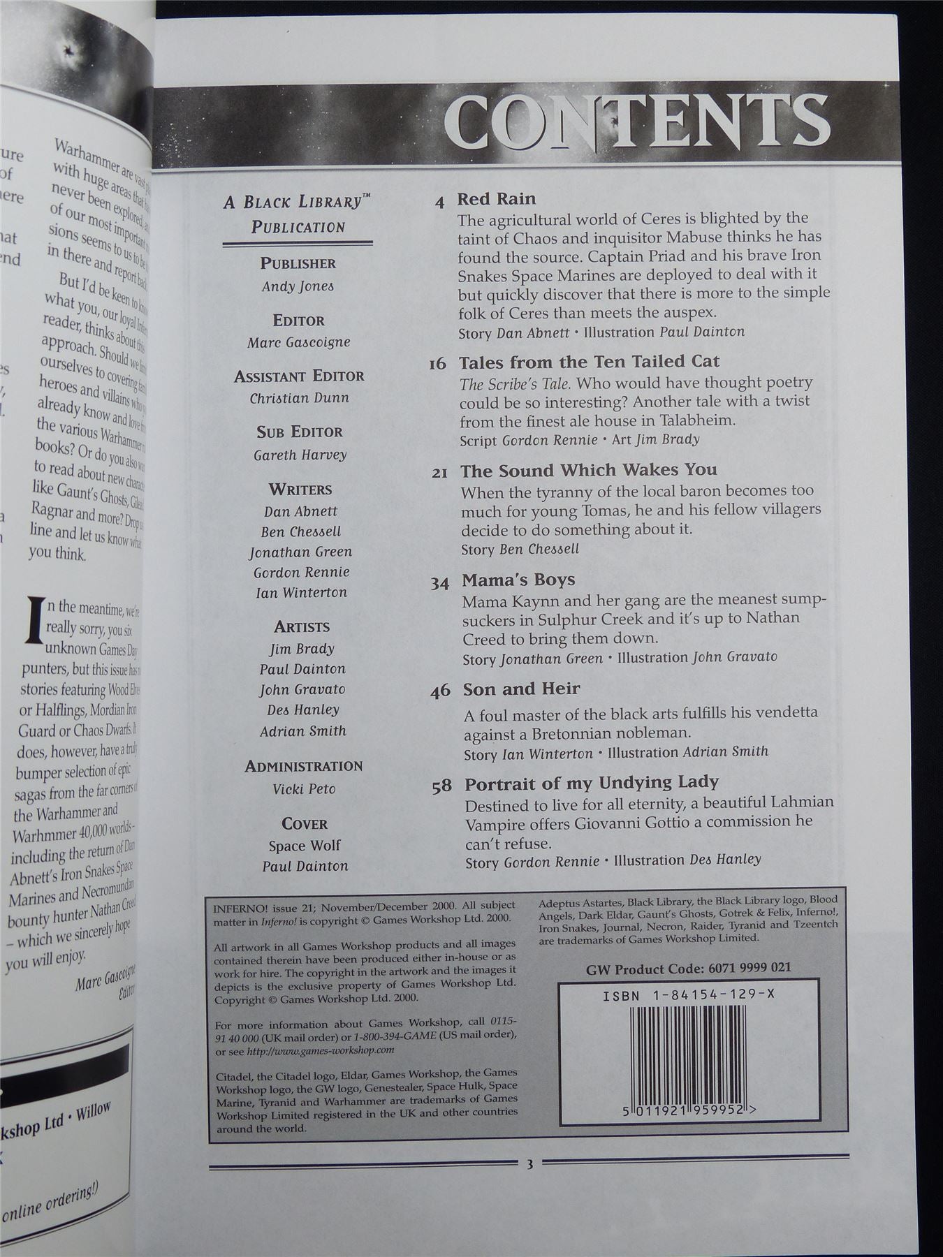 Inferno! Tales of Fantasy and Adventure #21 - Workshop Black Library Publication #1O5