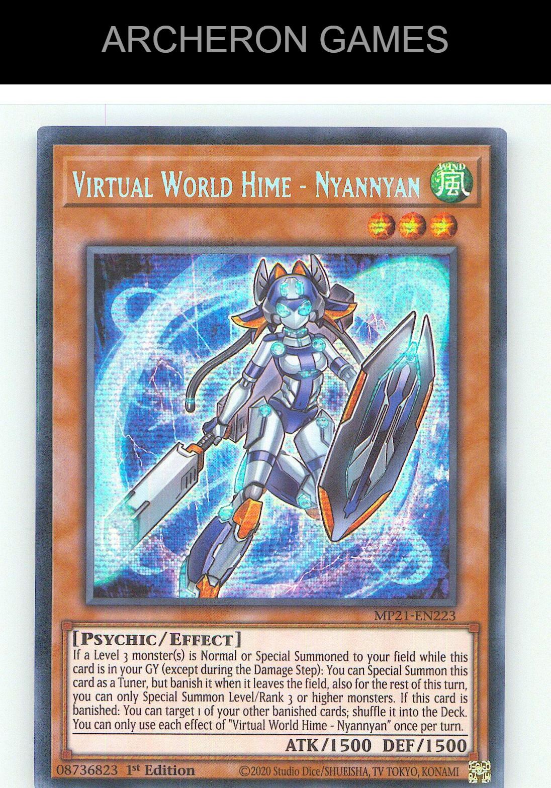 Virtual World Hime - Nyannyan Prismatic Secret Rare YUGIOH Card 1st Edition