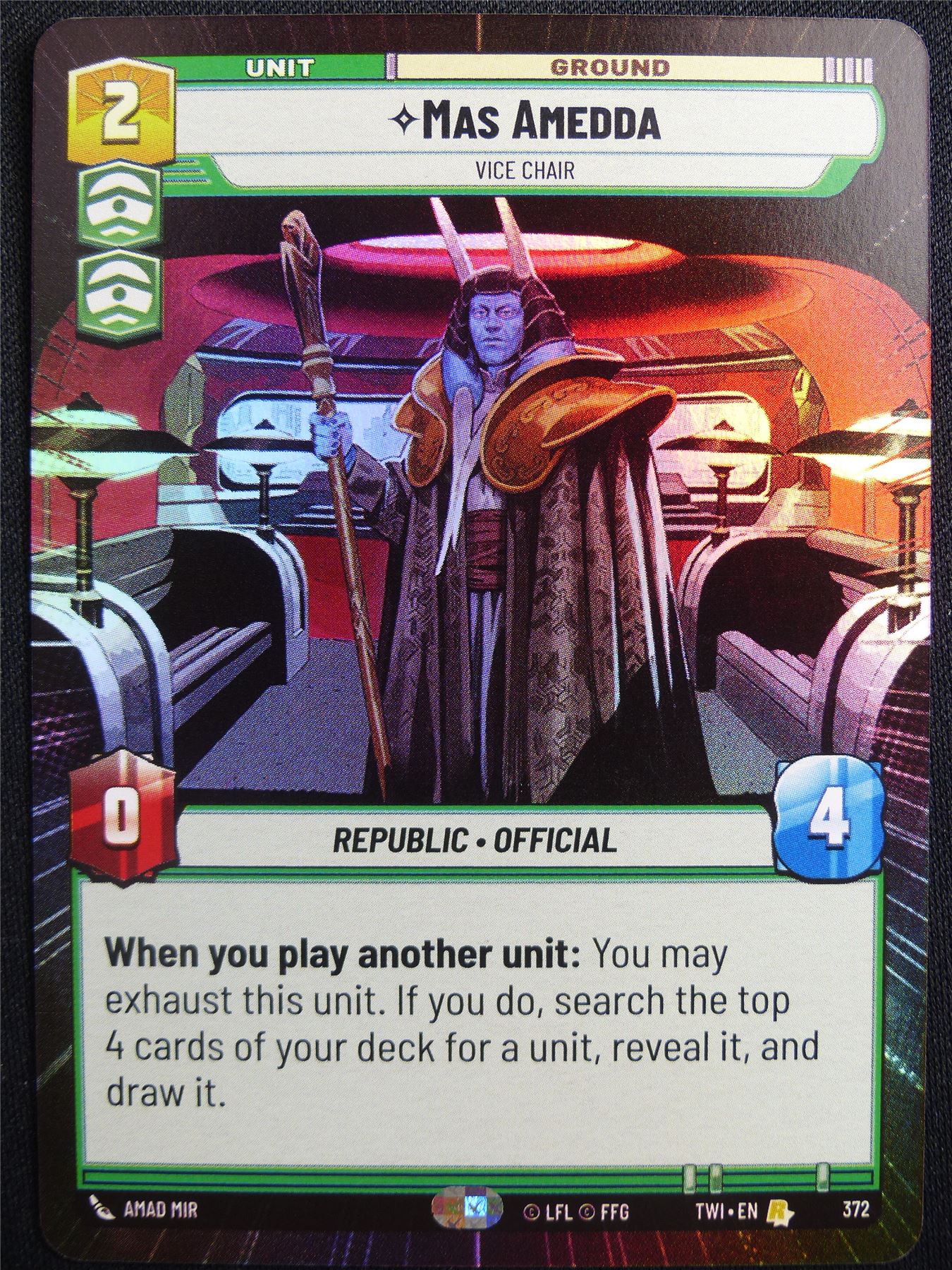 Mas Amedda 372 Hyperspace Foil - Star Wars Unlimited Card #4VW