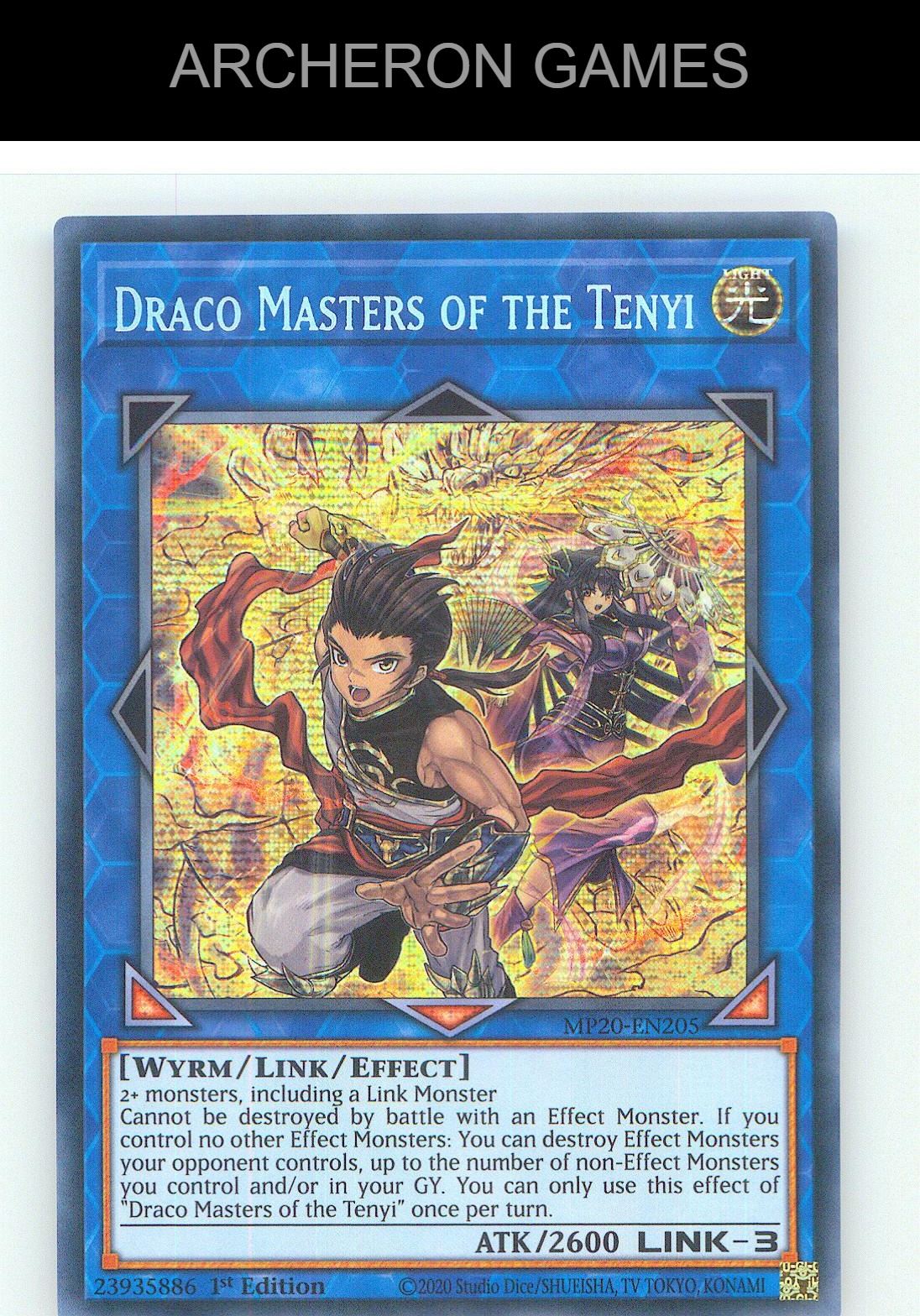 Draco Masters of the Tenyi Prismatic Secret Rare YUGIOH Card 1st Edition
