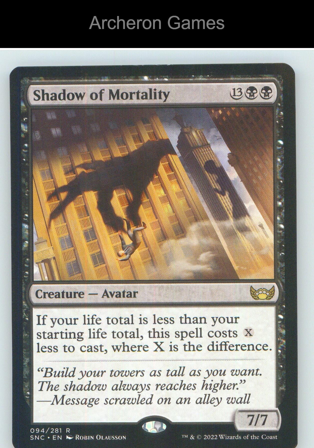 Shadow of Mortality SNC 94 R MTG Card NM/EX+