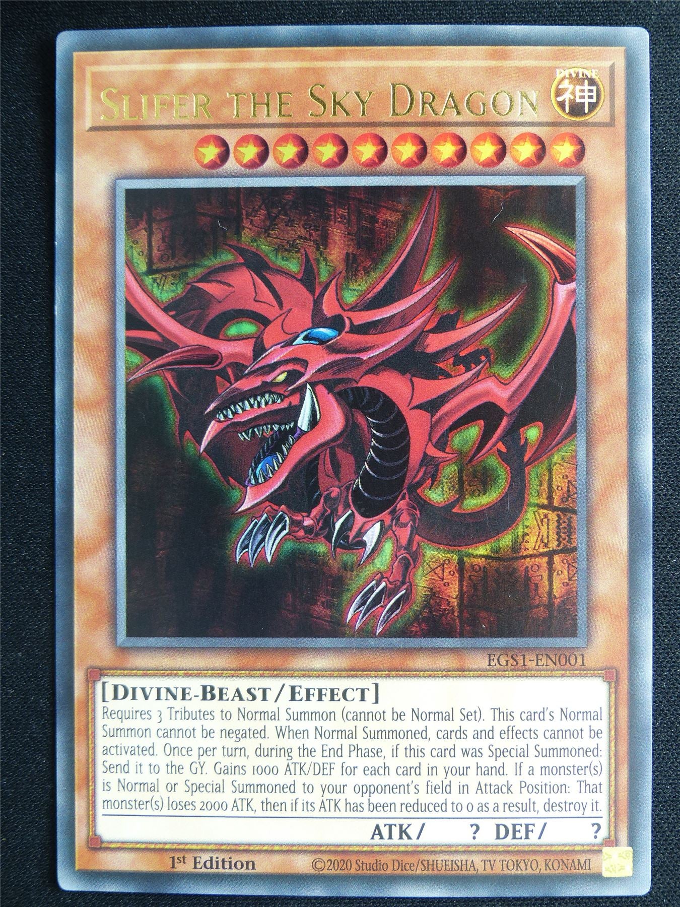Slifer the Sky Dragon EGS1 Ultra Rare - 1st ed Yugioh Card #4R5