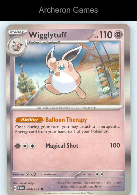 Pokemon Card Wigglytuff PAL 084/193 R Paldea Evolved Holo
