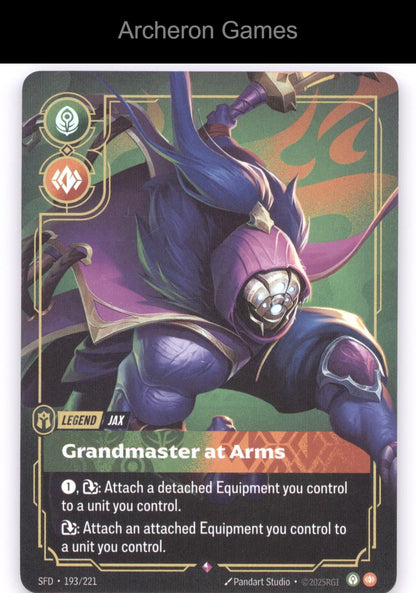 Jax - Grandmaster At Arms SFD 193/221 R  Card Spiritforged