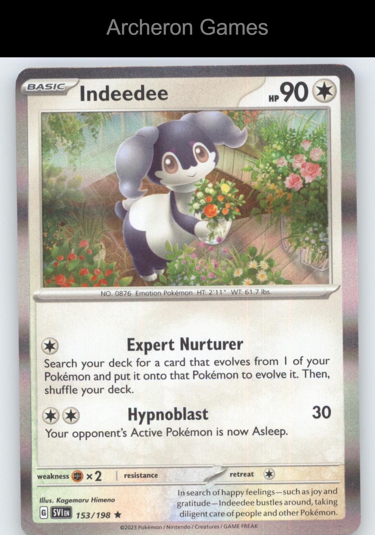 Pokemon Card Indeedee SVI 153/198 R Scarlet & Violet Holo