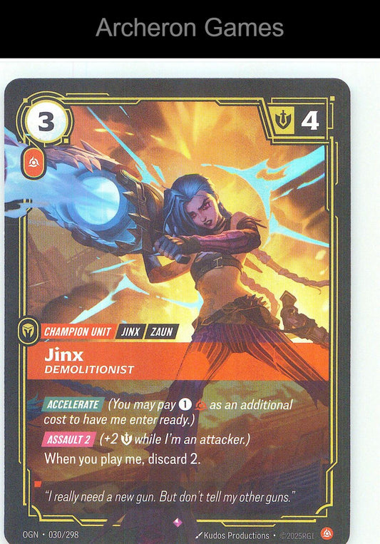 Jinx - Demolitionist OGN 030/298 R Origins Riftbound Card