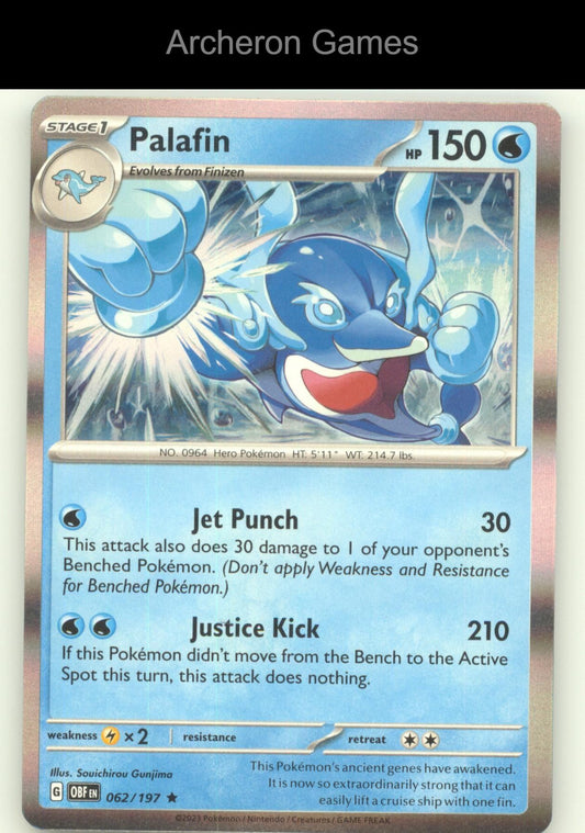 Pokemon Card Palafin OBF 062/197 R Obsidian Flames Holo