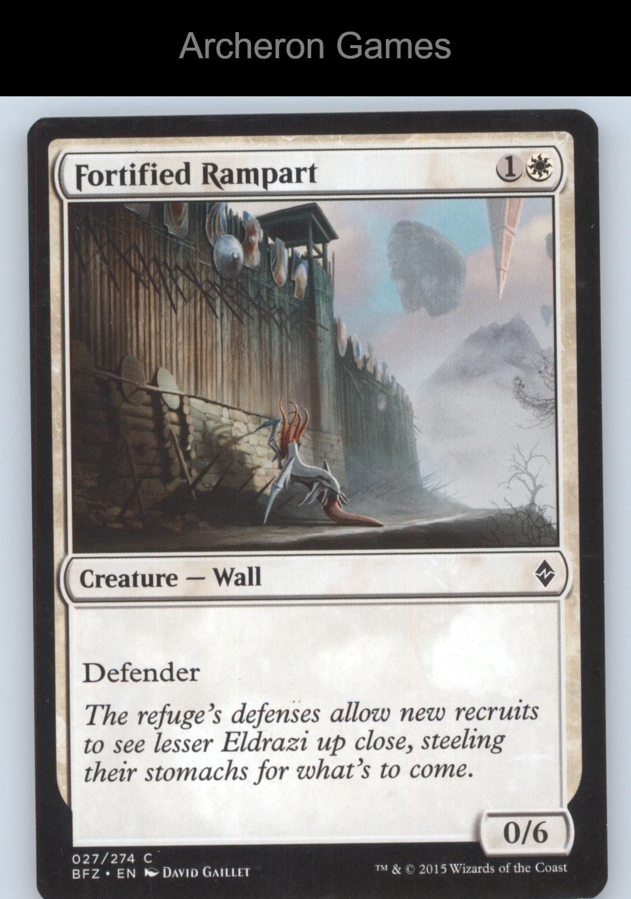 Fortified Rampart 27 C MTG Card Battle for Zendikar