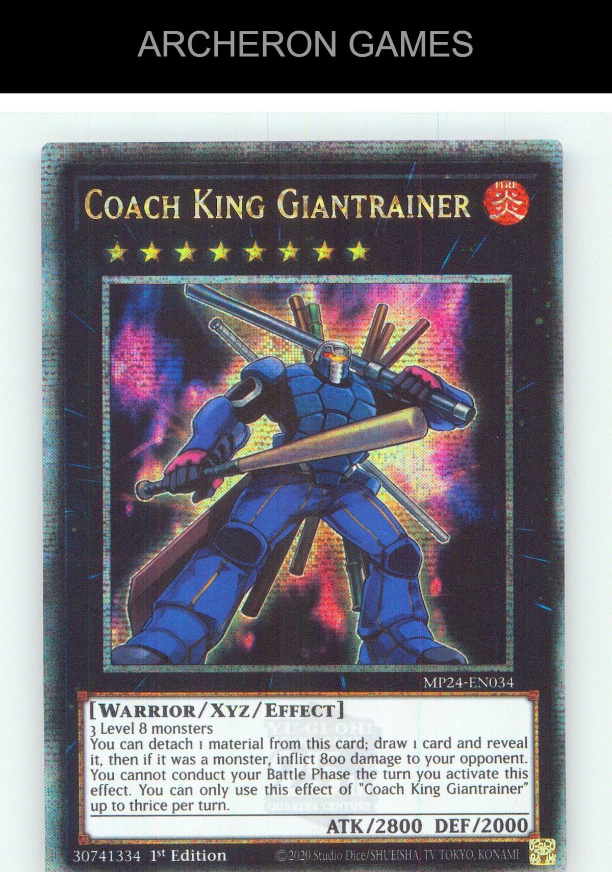 Coach King Giantrainer (Quarter Century Secret Rare) YUGIOH Card 1st Edition