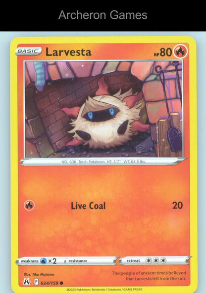 Pokemon Card Larvesta CRZ 024/159 C Crown Zenith