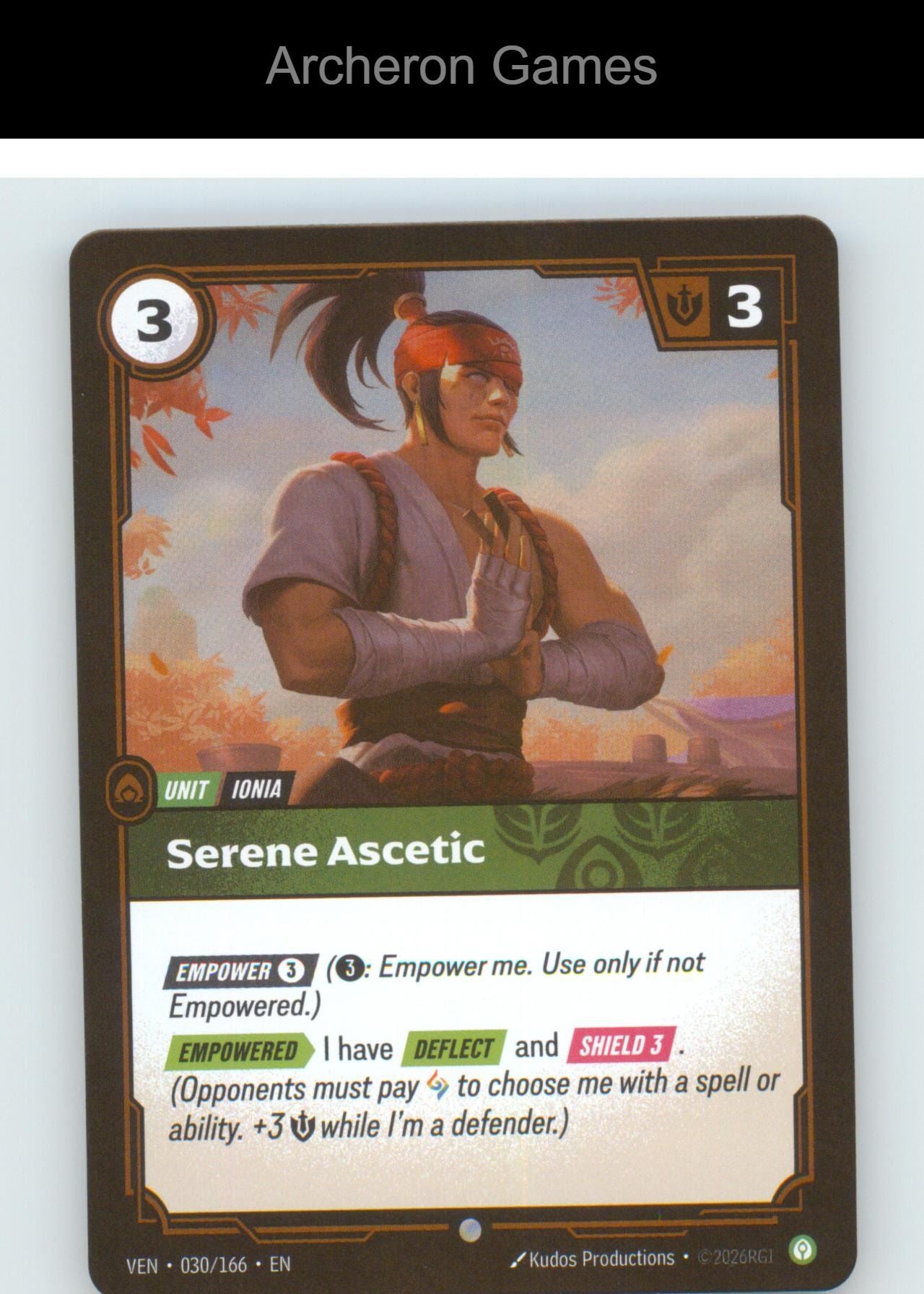 Serene Ascetic VEN 030/166 C Vendetta Riftbound Card Foil