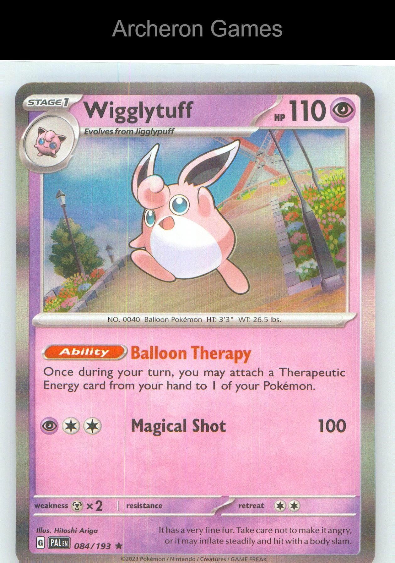 Pokemon Card Wigglytuff PAL 084/193 R Paldea Evolved Reverse Holo