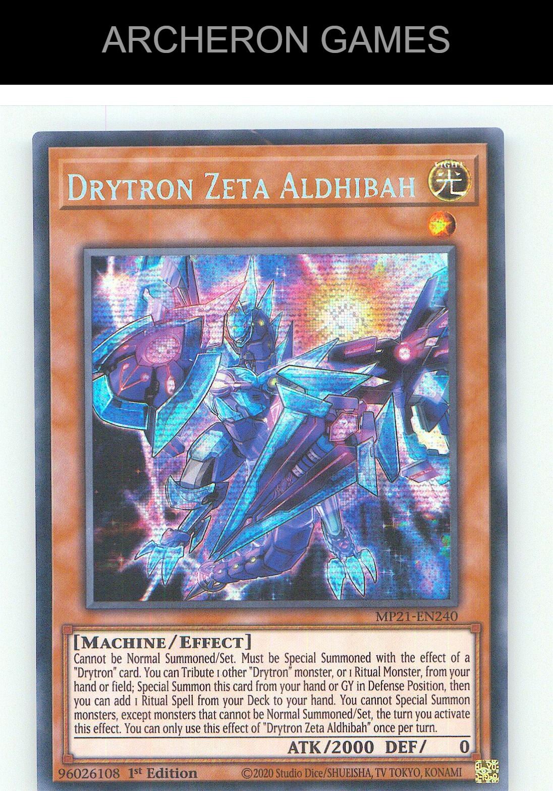 Drytron Zeta Aldhibah Prismatic Secret Rare YUGIOH Card 1st Edition