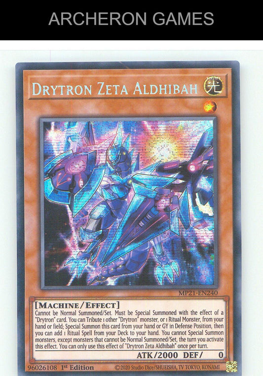 Drytron Zeta Aldhibah Prismatic Secret Rare YUGIOH Card 1st Edition