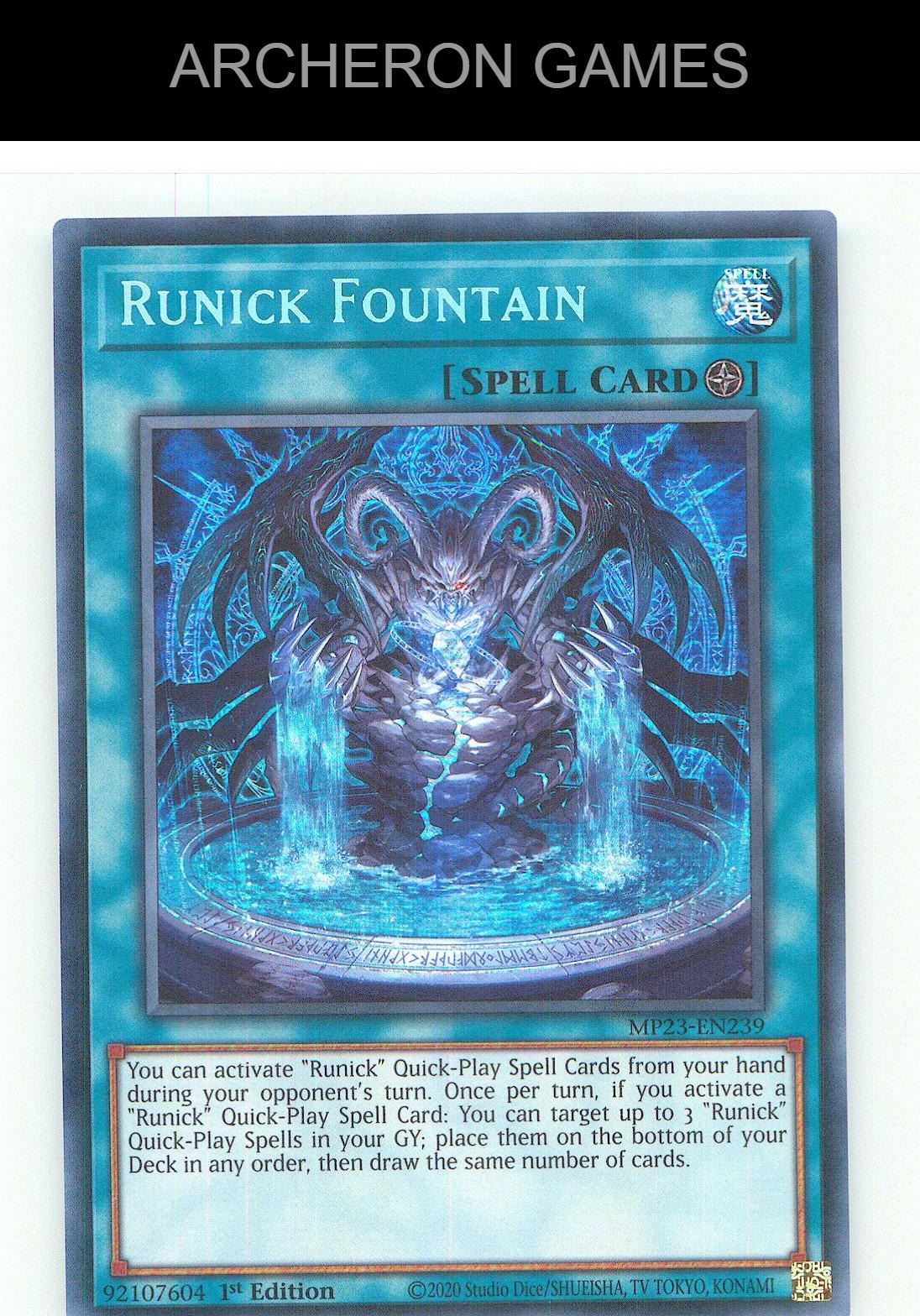 Runick Fountain (Platinum Secret Rare) YUGIOH Card 1st Edition