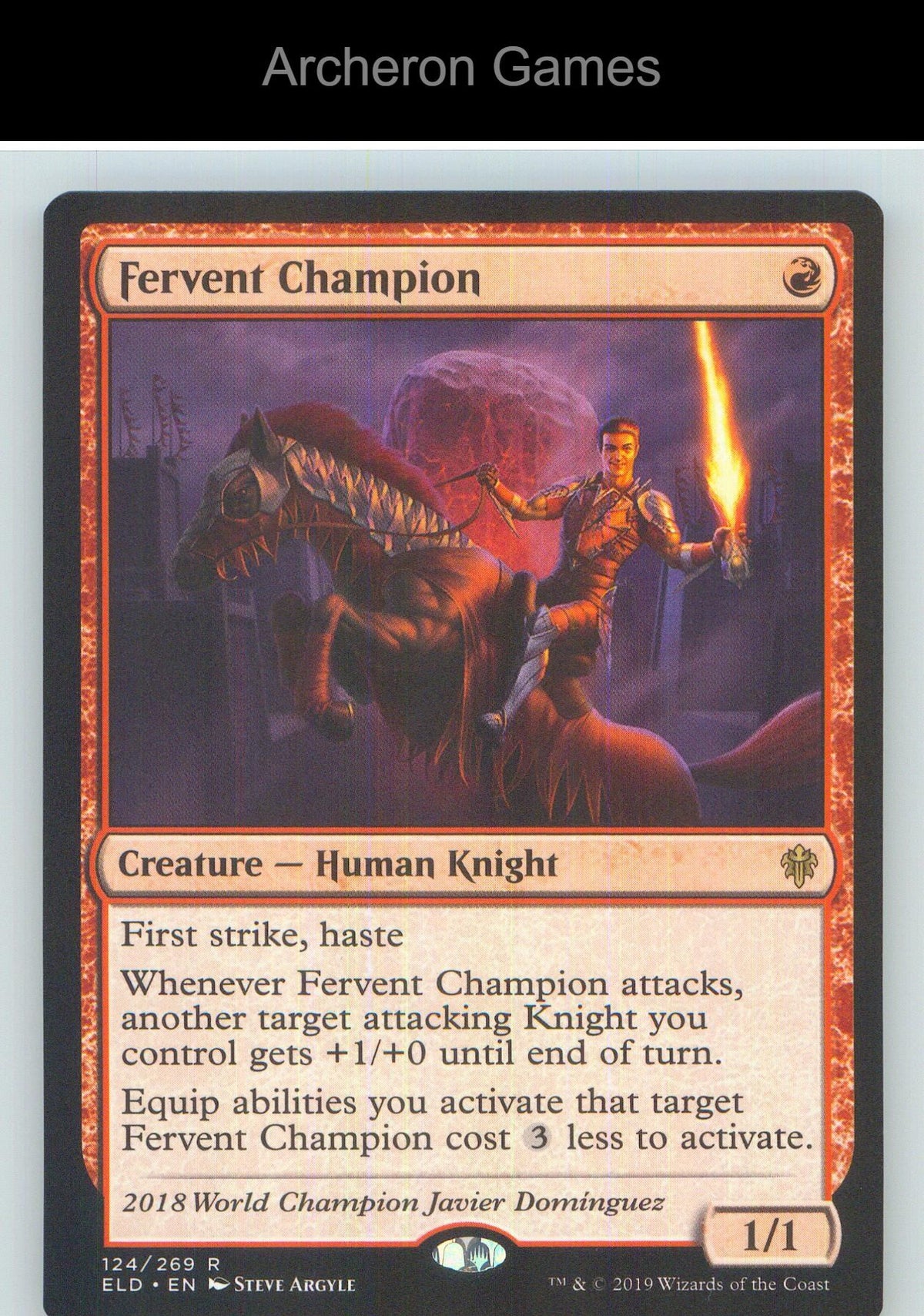 Fervent Champion ELD 124 R MTG Card NM/EX+