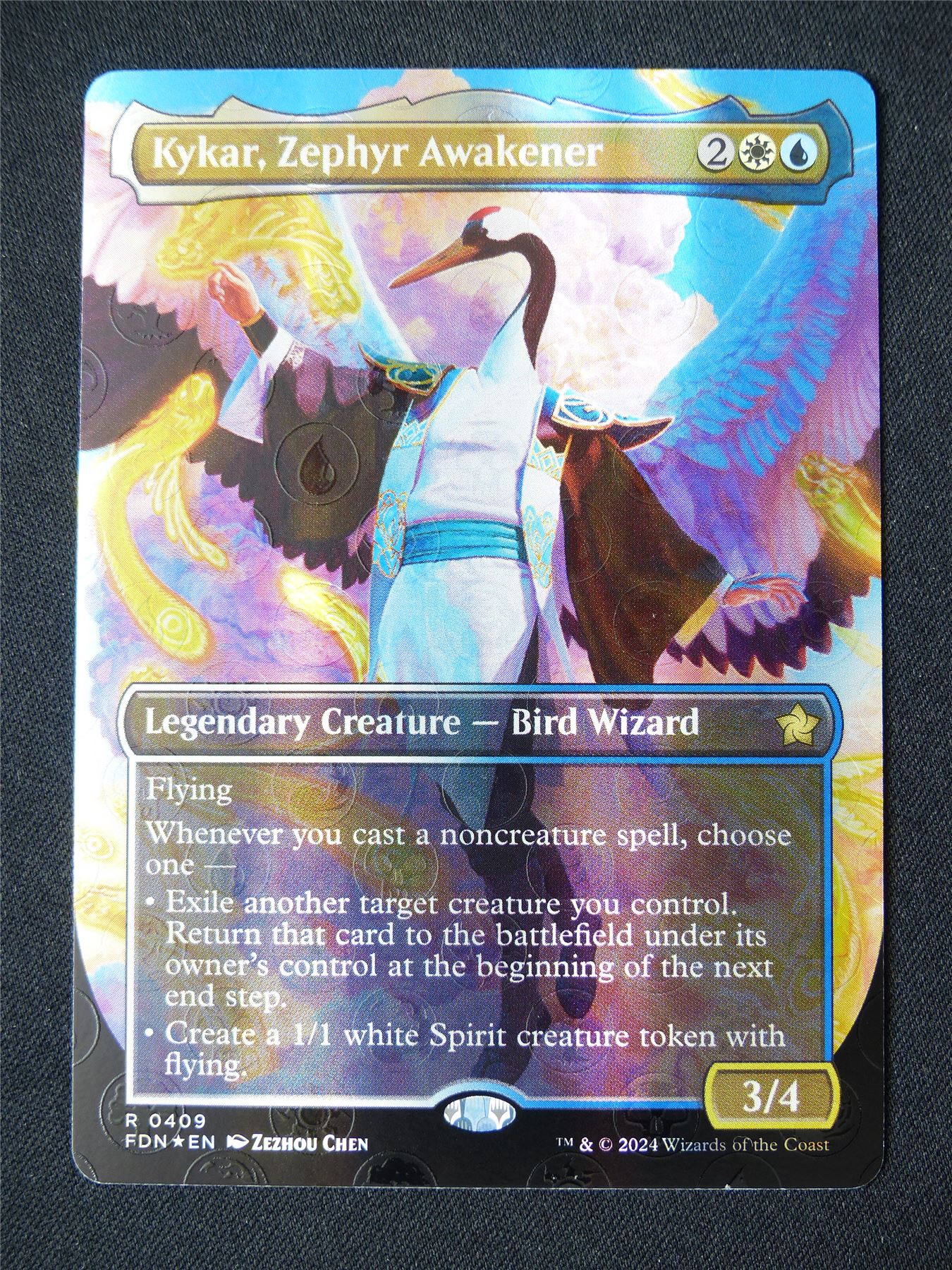 Kykar Zephyr Awakener Borderless Mana Foil - FDN - Mtg Card #4KL