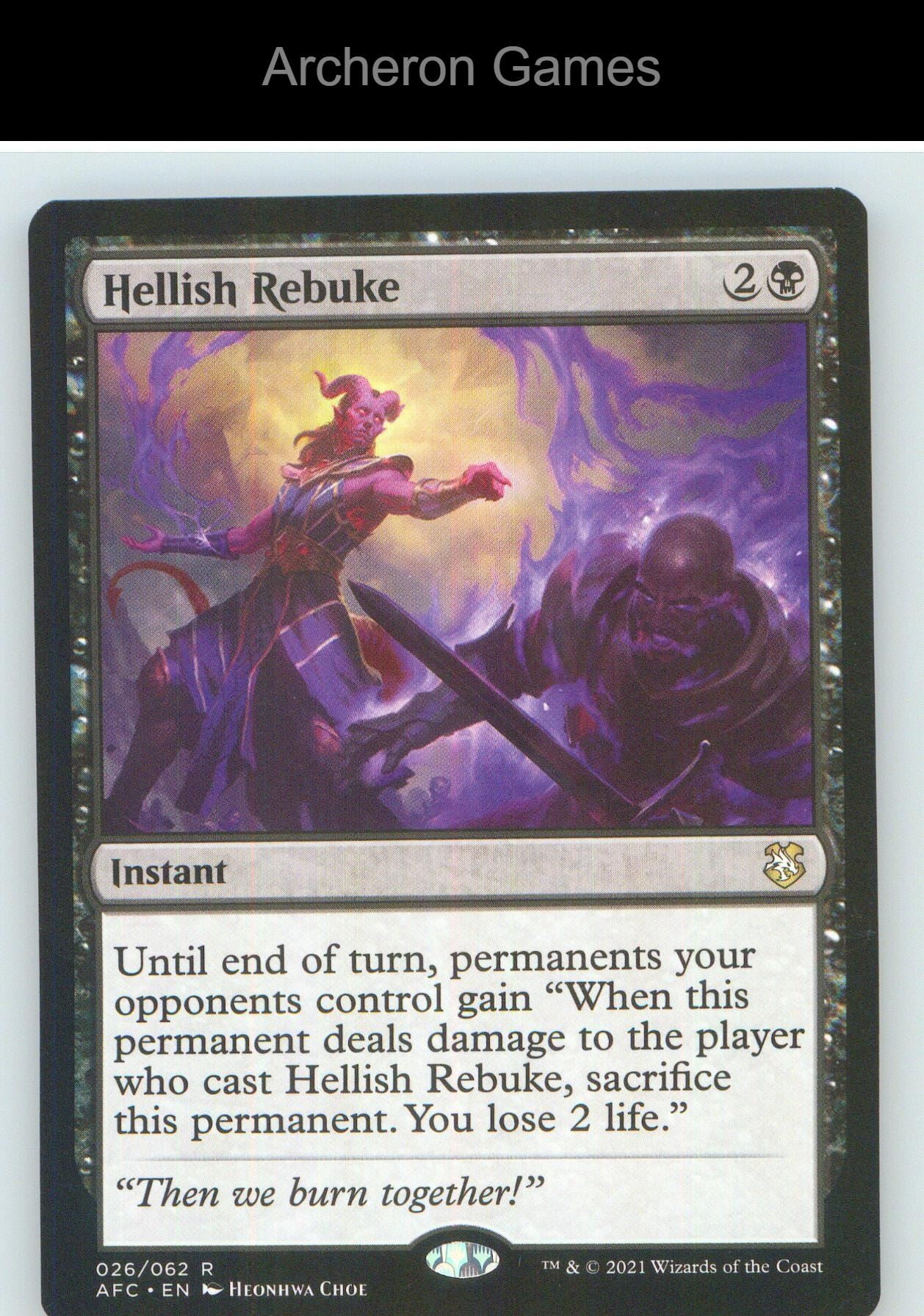 Hellish Rebuke AFC 26 R MTG Card NM/EX+