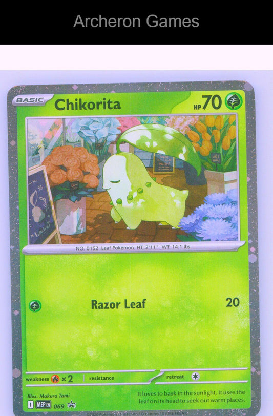 Pokemon Card Chikorita (Cosmos Holo) MEP 069 P ME: Mega Evolution Promo