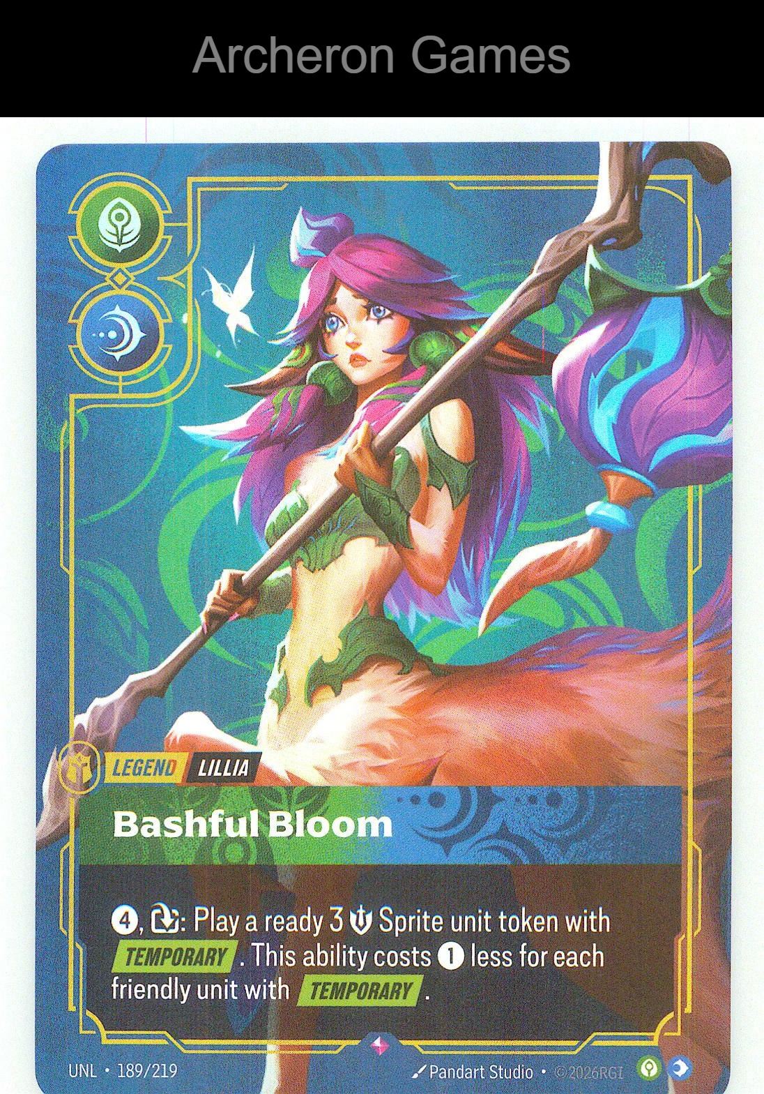Lillia - Bashful Bloom UNL 189/219 R Unleashed Riftbound Card