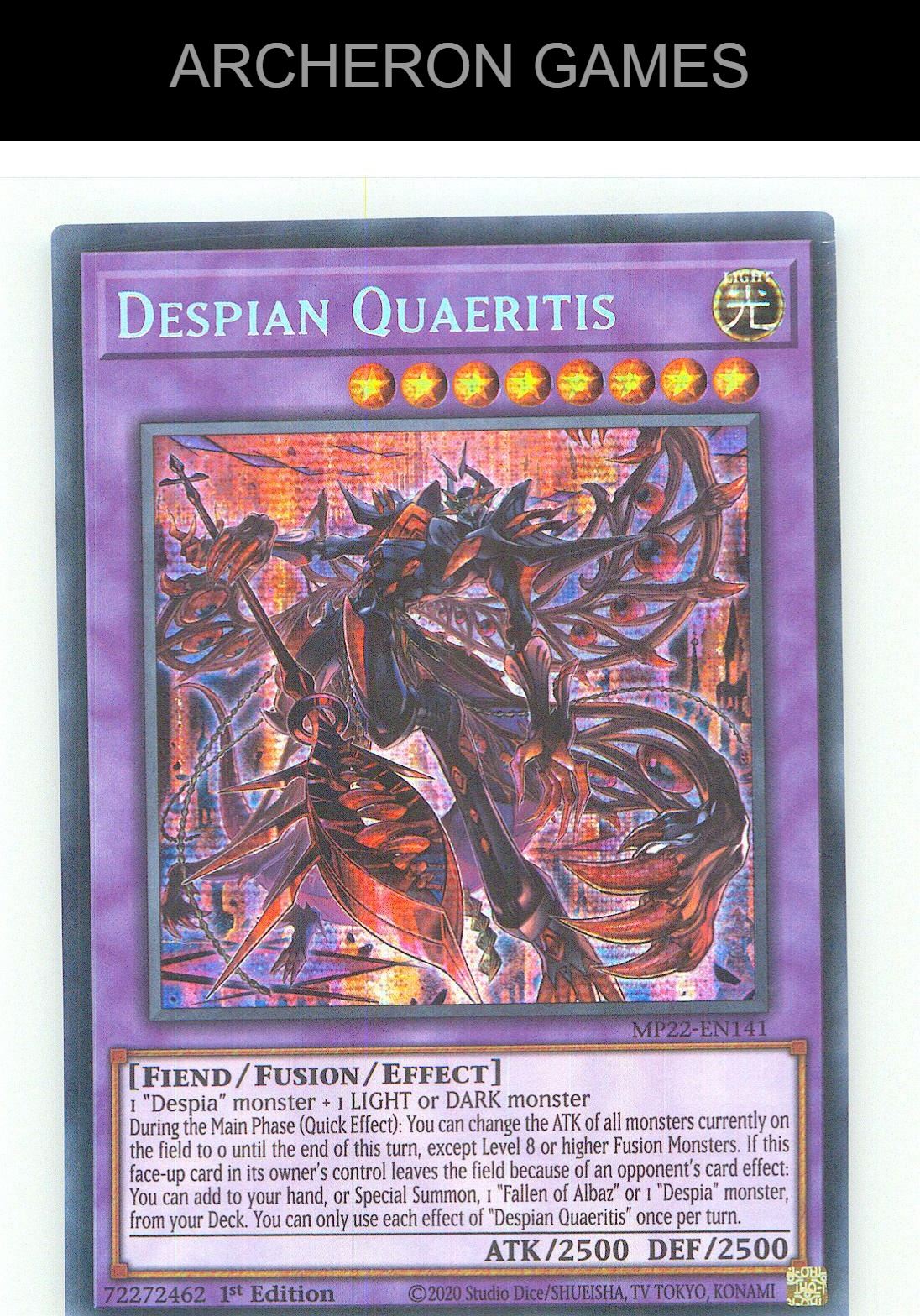 Despian Quaeritis Prismatic Secret Rare YUGIOH Card 1st Edition