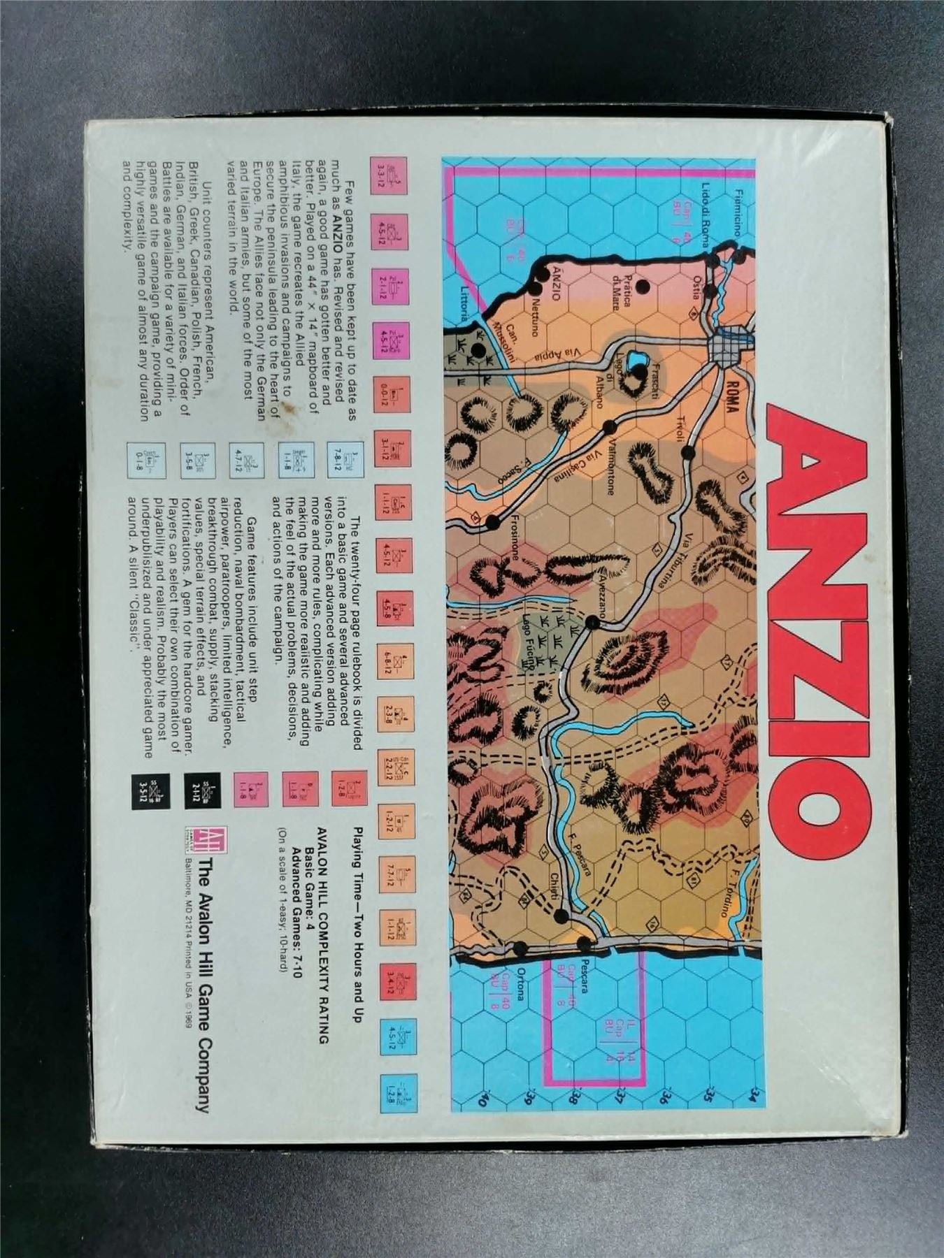 Anzio: The Struggle for Italy 1943-1945 Vintage Board Game - Avalon Hill Games #13