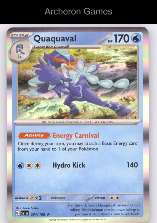 Pokemon Card Quaquaval (Holo) 054/198