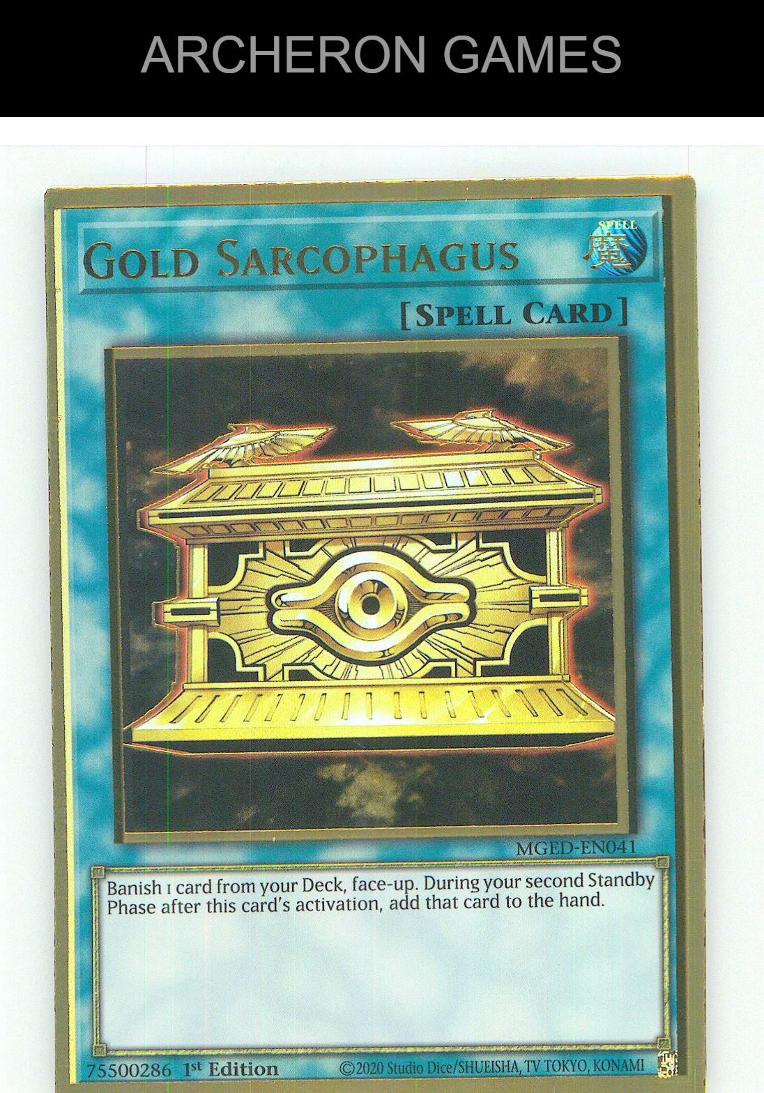 Gold Sarcophagus Premium Gold Rare YUGIOH Card 1st Edition
