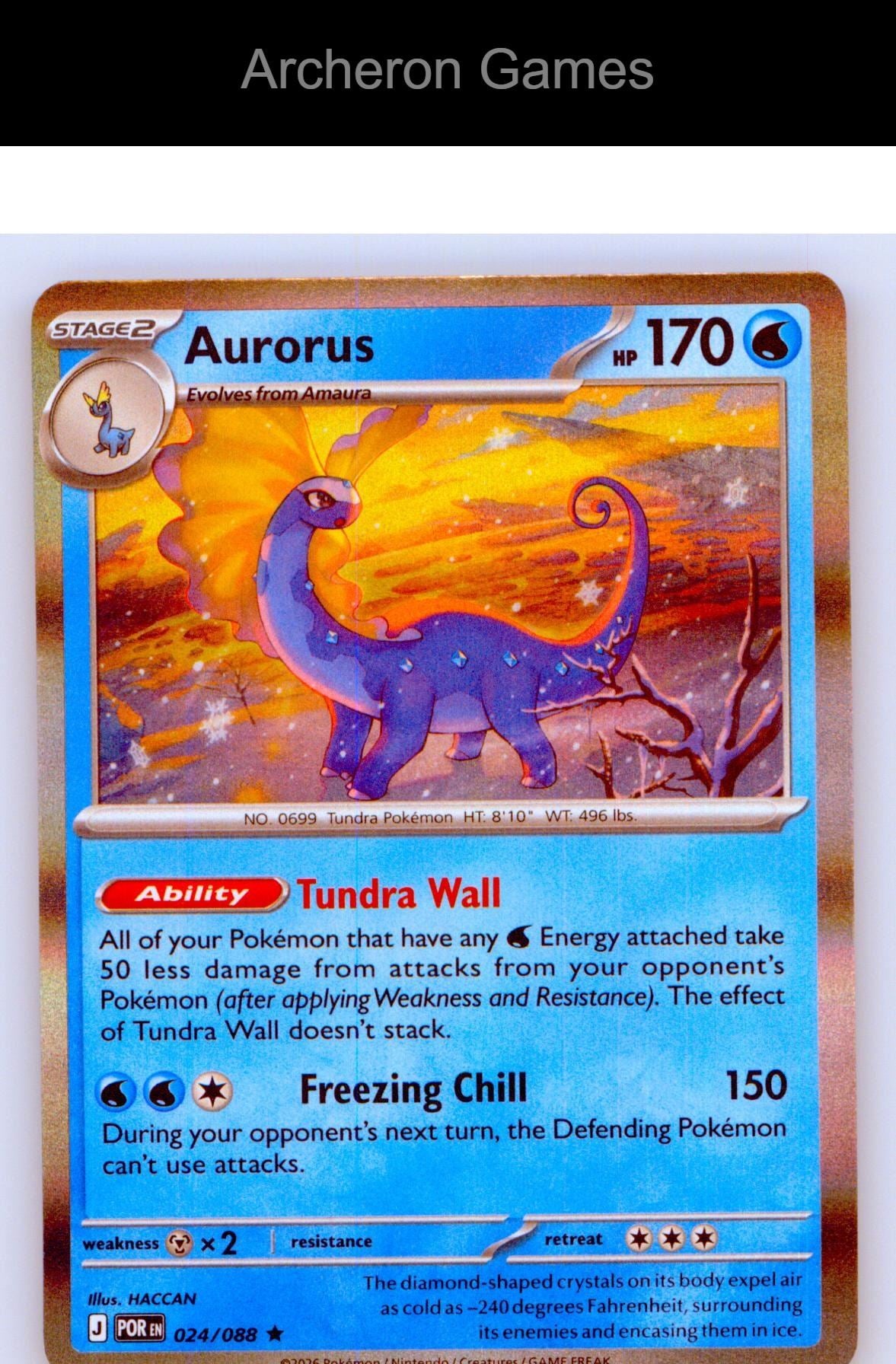 Pokemon Card Aurorus ME03 024/088 R Perfect Order Holo