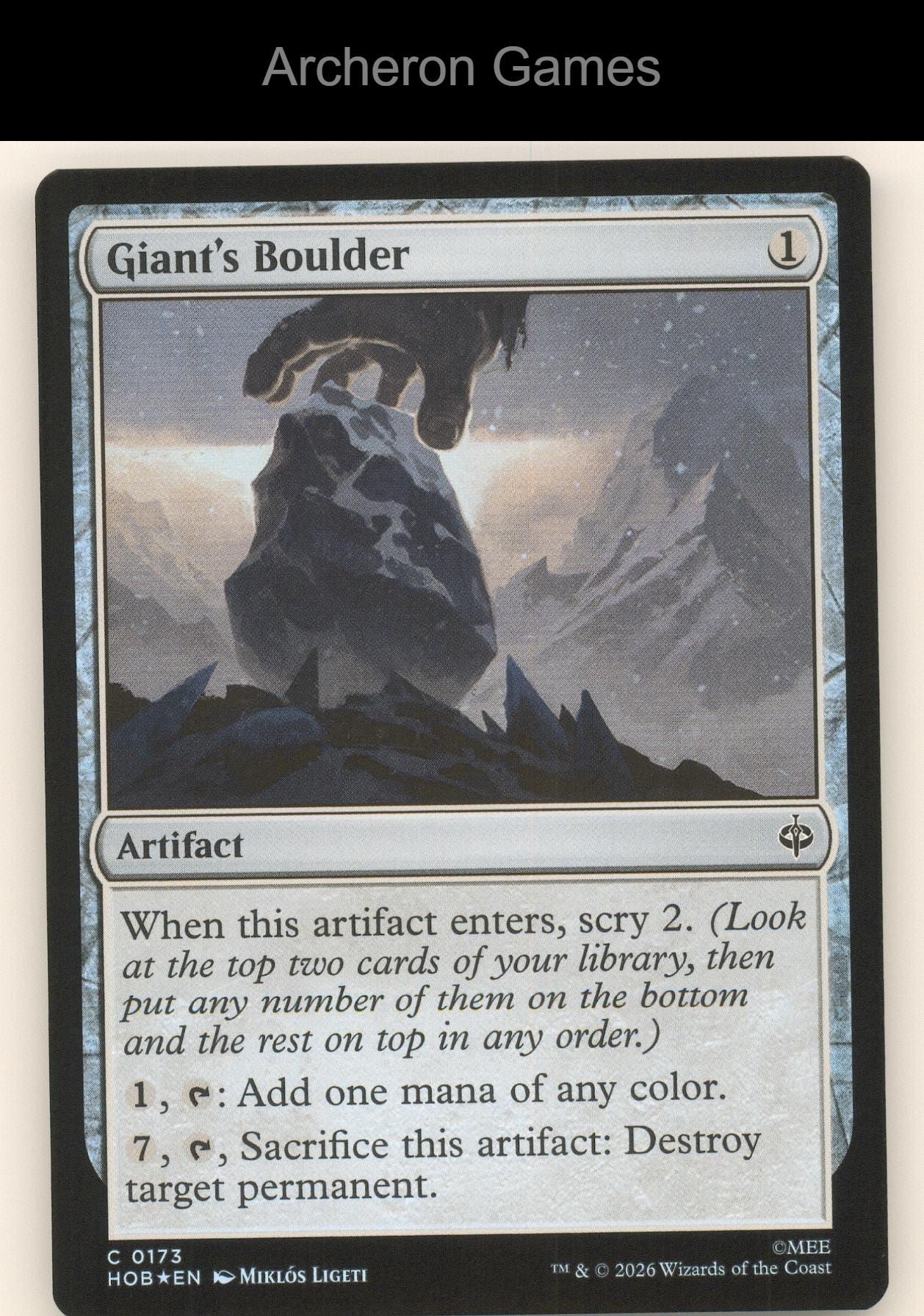 Giant's Boulder HOB 173 C MTG Card The Hobbit