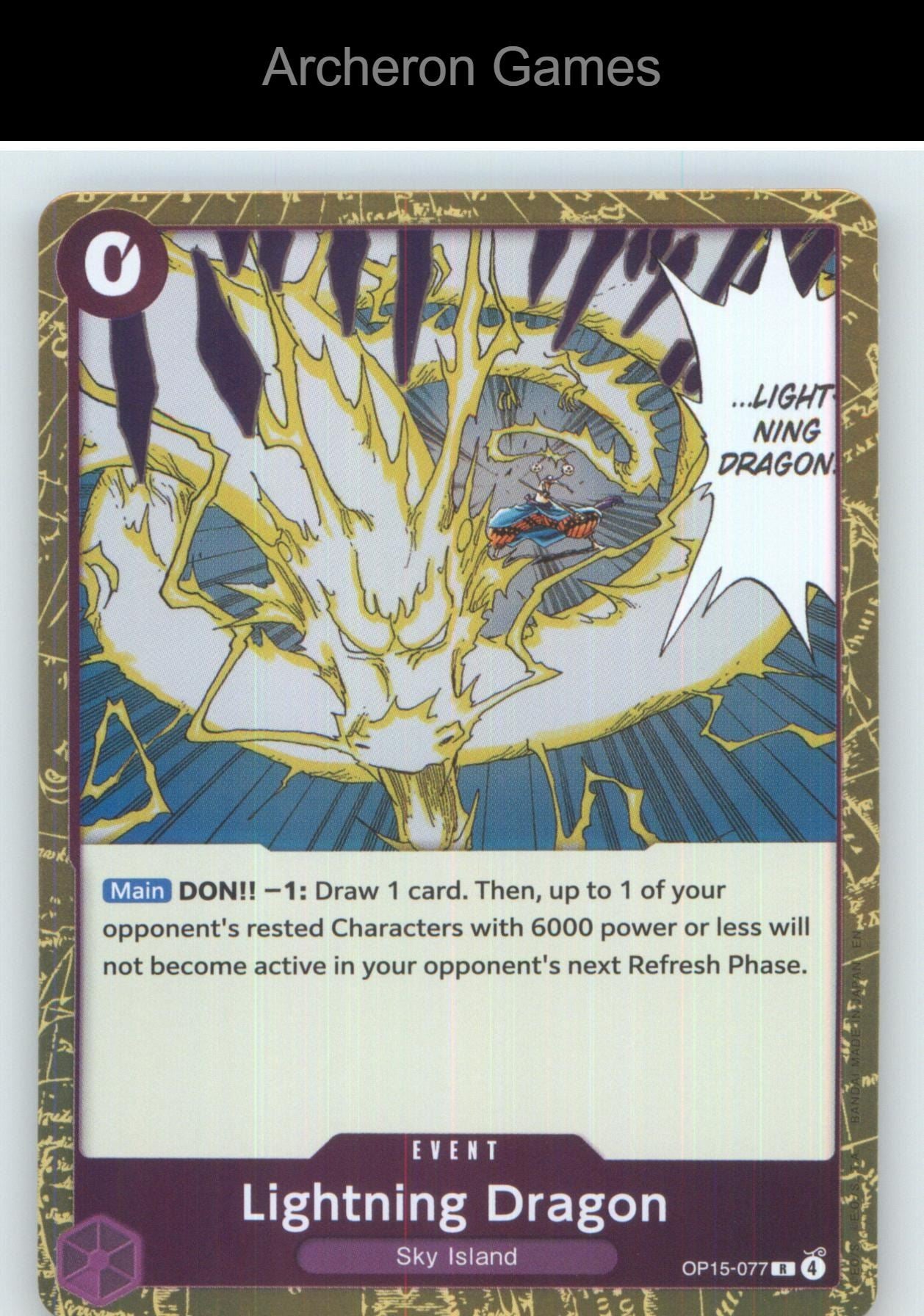 Lightning Dragon OP15-077 One Piece Card NM/EX+ Foil