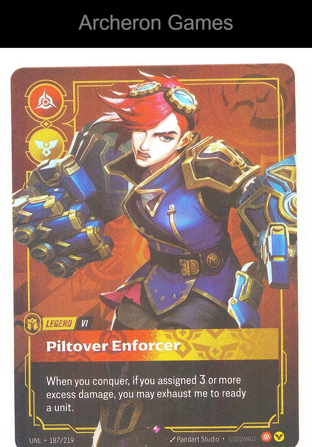 Vi - Piltover Enforcer UNL 187/219 R Unleashed Riftbound Card